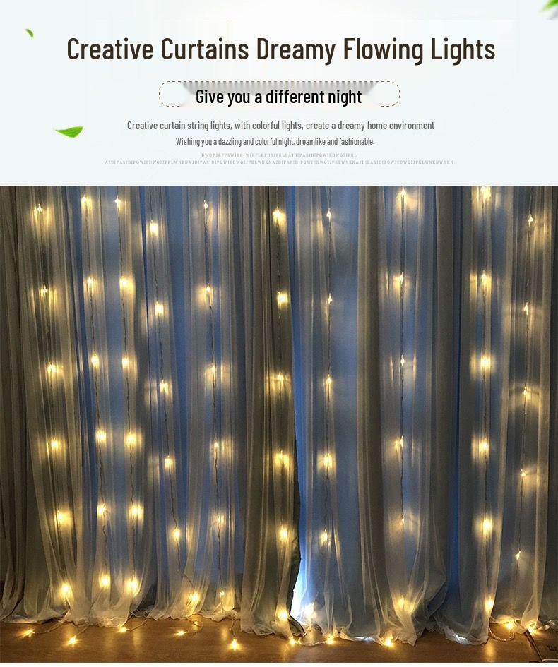 LED Waterfall Flowing Net Lights: Outdoor Waterproof Festival Decoration Fairy Lights for a Romantic Atmosphere