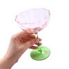 Gradient-Colored Petal Shaped Wine Glasses Crystal Tall Foot Wine Cup Flower Shape Goblet  Hotel