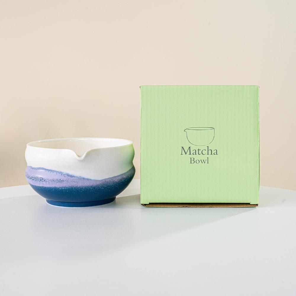 New Ceramic Matcha Bowl Reusable with Pouring Spout Matcha Whisk Holder Multicolored Japanese Tea Set Tea Lovers