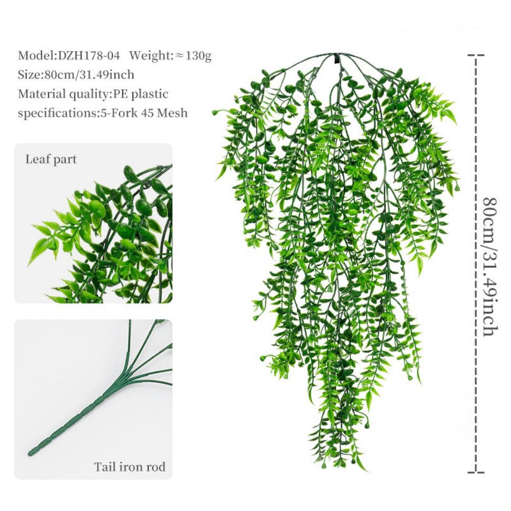 Green Hanging Vine Plastic Fern Grass Artificial Greenery Plants Photo Props Persian Leaf Green Leaves Vine Home Decoration