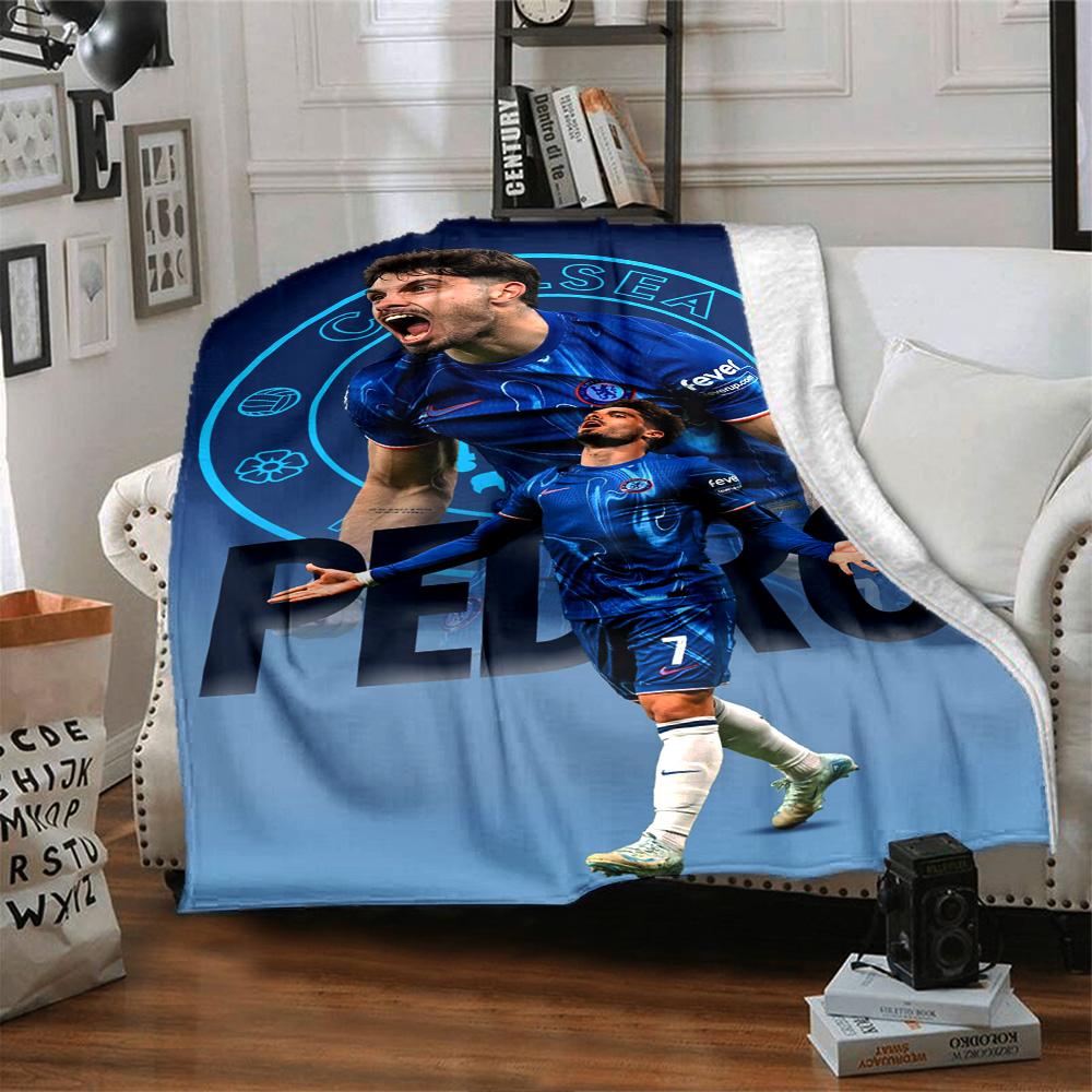 Chelsea Fc Football Player Blanket Comfortable Suitable for Seaside Bedding Chair All-Season Use Modern Style Gift for Travel Home Birthdays
