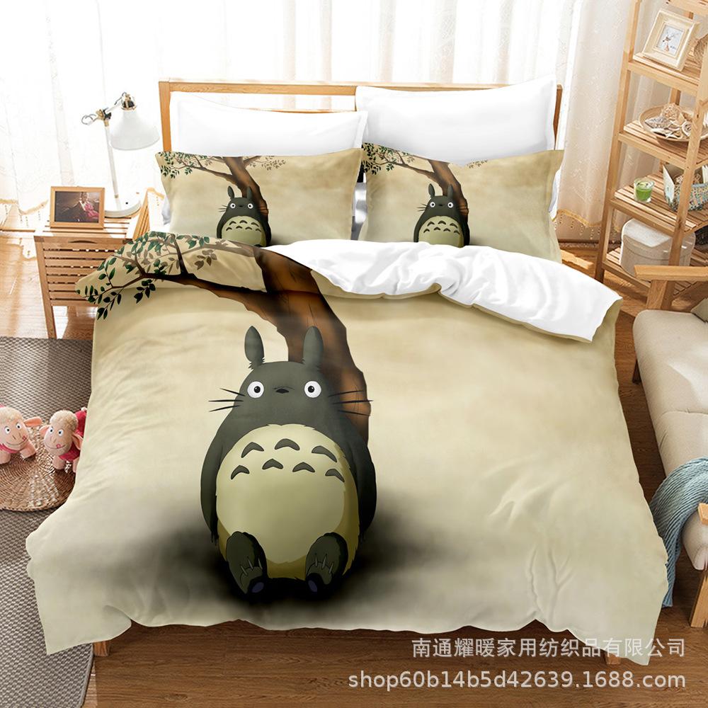 3D Digital Printing Bedding Four-Piece Set Three-Piece Set Chinchilla Bed Sheet Quilt Pillow
