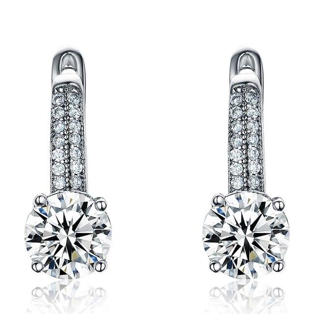 

Женские серьги из стерлингового серебра 925 пробы с винтажным кристаллом и цирконием, серьги-клипсы Huggies с русским замком, трендовые классические ювелирные украшения