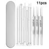 1/11Pcs Acne Pimples Blackhead Remover Blackhead Extractor Clip Ultra-fine Tweezers Acne Needle Facial Cleaner Skin FCZ01