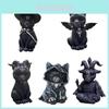 Outhing 2021 Synthetic Resin Halloween Magic Cat Tree-resin Craft