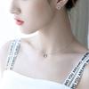 New Simple Branch 925 Sterling Silver Jewelry Olive Branch Leaf Personality Wreath Crystal Round Women Pendant Necklaces H413