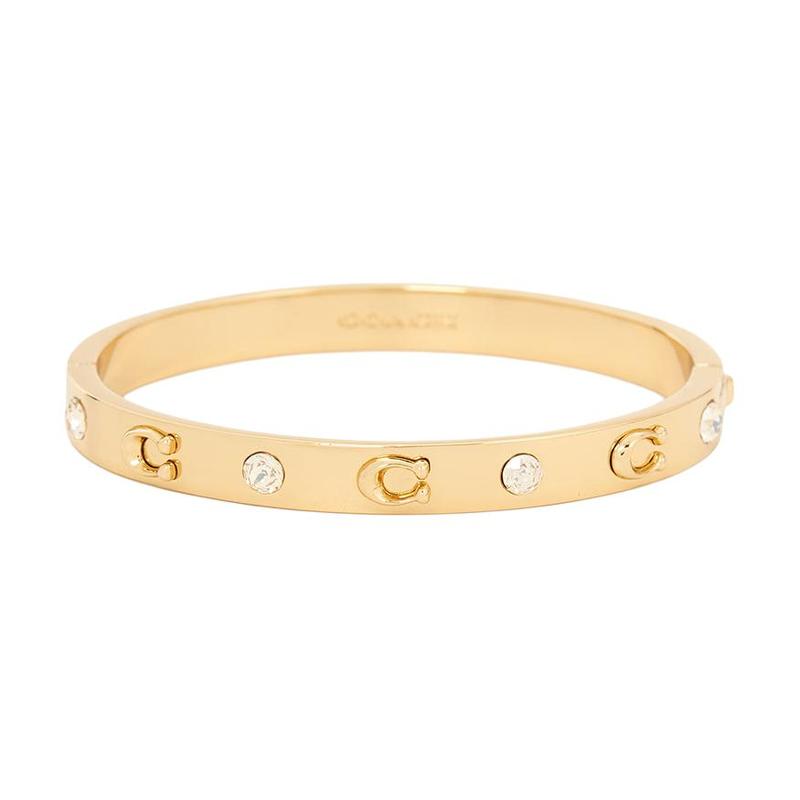 COACH C letter logo design brass bracelet women s gold