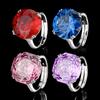 Jewelry Copper Bottom Gold-Plated Simulation Blue Spinel Simple Ring Main Stone 16Mm