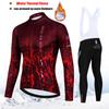 2027 Winter Tour De Italy Thermal Fleece Cycling Clothes Men Jersey Suit Outdoor Road Bicycle Clothing Bib Pants Set