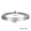 Vnox Edelstahl ID-Armband für Herren Personalisierbarer Name Geburtstagsgeschenk Party Schmuck 8,2 Zoll