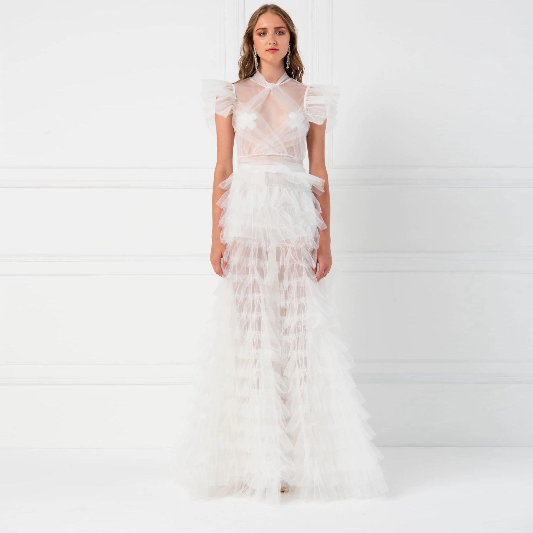 Винтажное базовое платье с круглым вырезом и коротким рукавом — фото 4