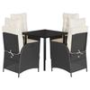 VidaXL Garden Dining Set with Cushions 5 Pcs, Table and Chairs with Adjustable Backrest, Outdoor Furniture, 3213166