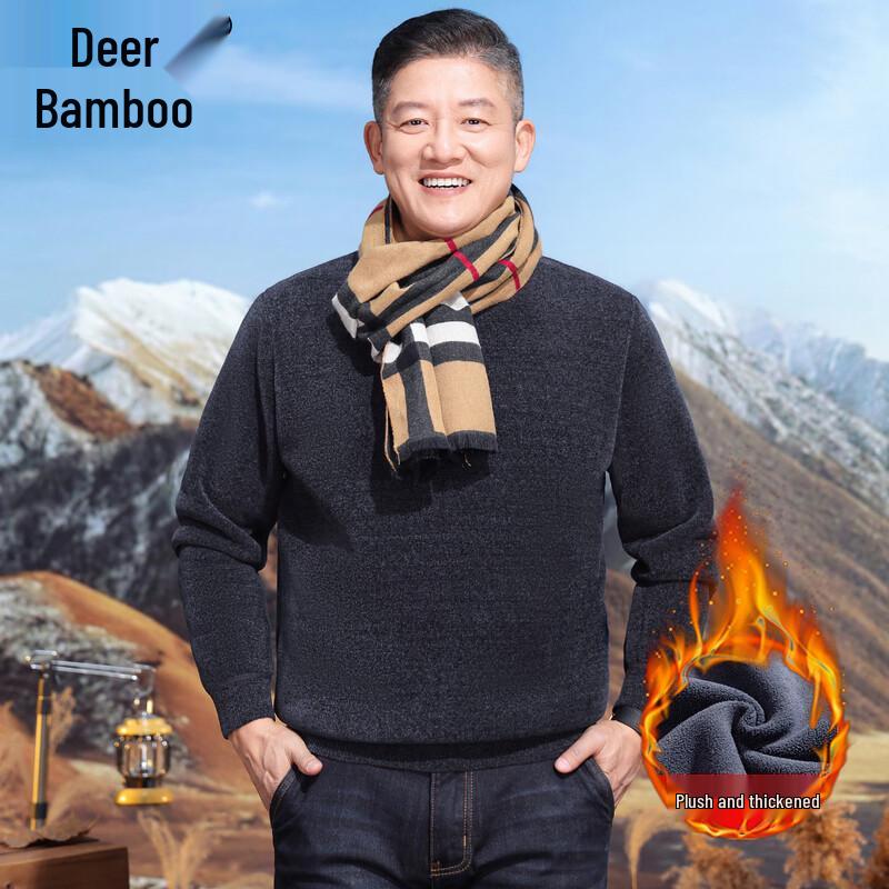 Luzhu Men s Winter Fleece Lined Chenille Knitted Sweater L