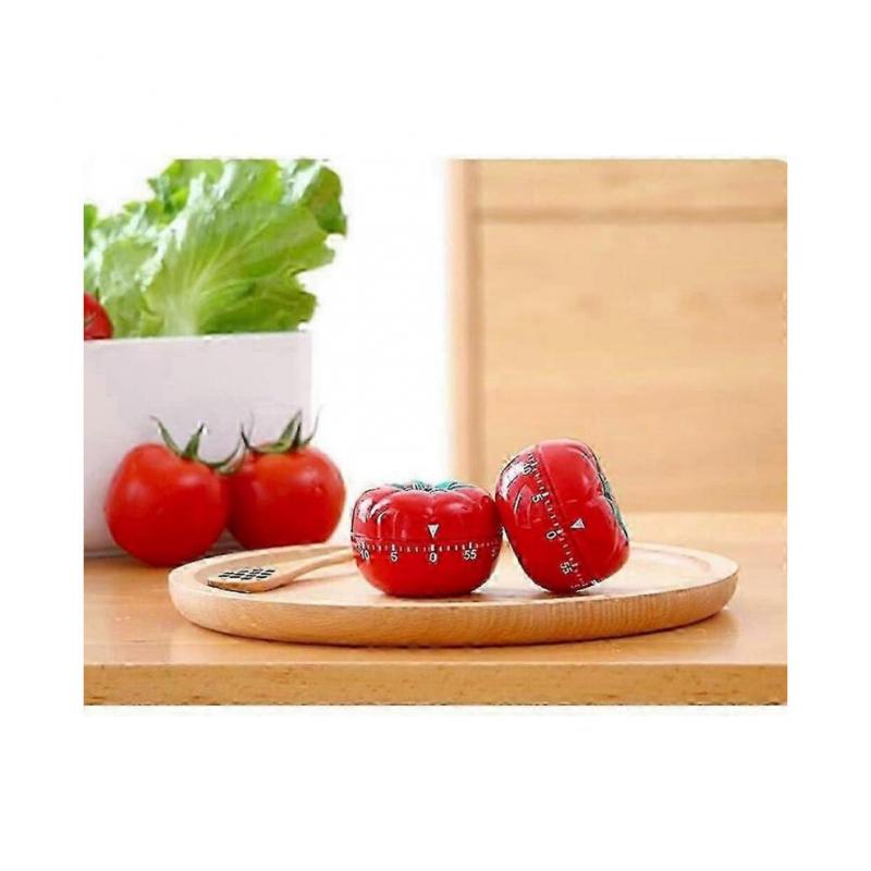 Tomato-Shaped Mechanical Kitchen Timer with 360 Rotating Base - Silent Cooking Baking Tool