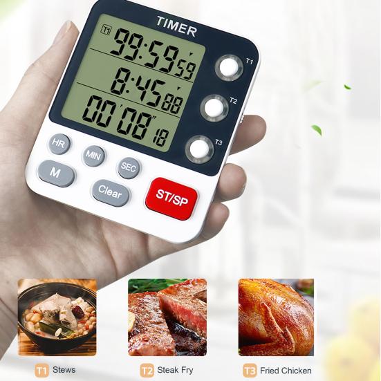 Timer Adjustable Volume One Key Reset Plastic Scratch Resistant Magnetic Time Reminder Household Supplies