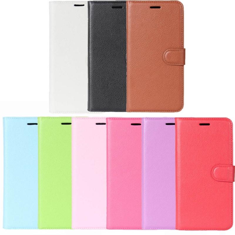 Housse Portefeuille En Cuir Synthétique Pour Sony Xperia XZ2 - Noir - Neuf