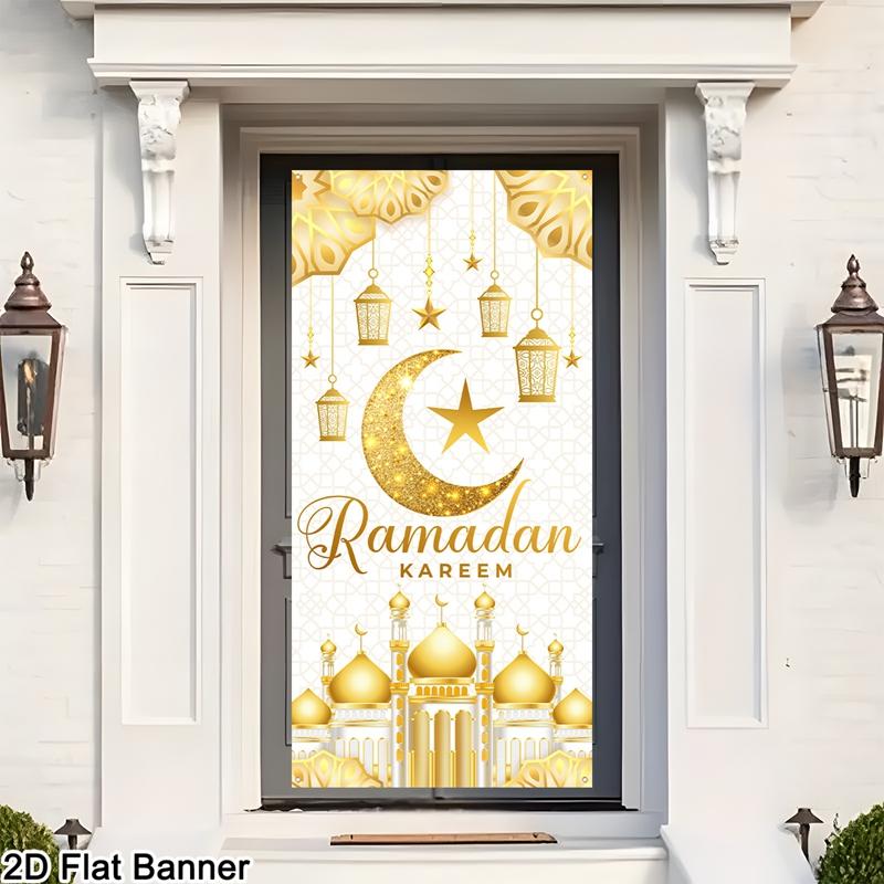 Eid Mubarak Door Decor Ramadan Kareem Banner Flag Ramadan Decorations For Home 2026 Islamic Muslim Party Decor Eid Al-Fitr Gifts