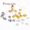 14K Gold Plated Brass Round Covers Crimp End Beads,Stopper Spacer Beads For Bracelets Accessories,DIY Jewelry Making Supplies