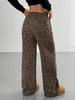Spring/Autumn Spicy Girl Women's High Waist Wide Leg Pants Loose Fit Slimming Trendy Leopard Print Floor Length Casual Pants
