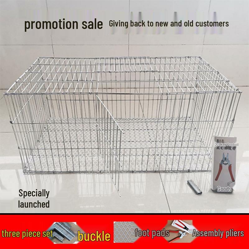 Large Multi-Purpose Animal Cage: Rabbit, Pigeon, Chicken, Goose - Wire Mesh Panel, Easy Assembly, Transport Ready, Mother-Child Design.