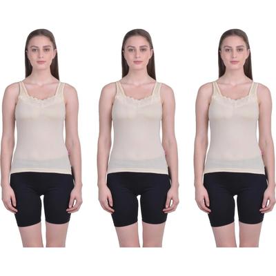 Damen Spitzen-Trägertops mit ärmellosen Baumwollmisch-Camisoles, 3er-Pack