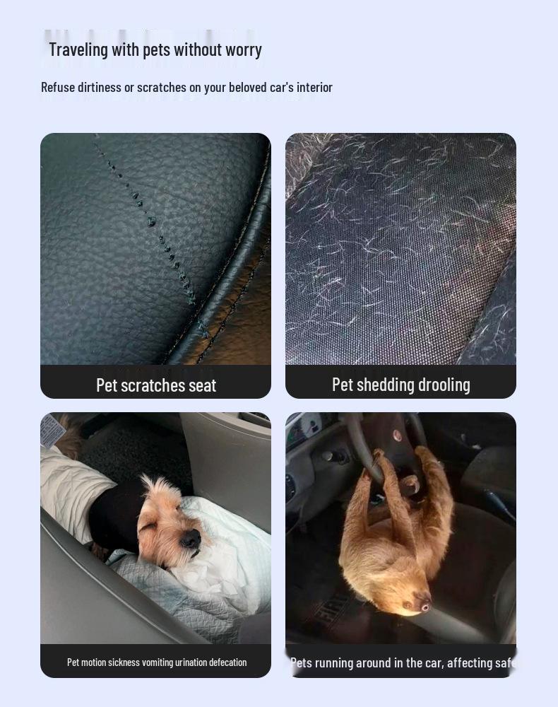Pet Car Seat Cover: Anti-Dirty, Washable, Removable Cushion for Dogs & Cats. Protects Rear Seats.