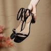 Fairy Wind Transparent High-heeled Sandals Female Thin-heeled Sexy 2025 New Summer Nude Square Head Word with High Heels