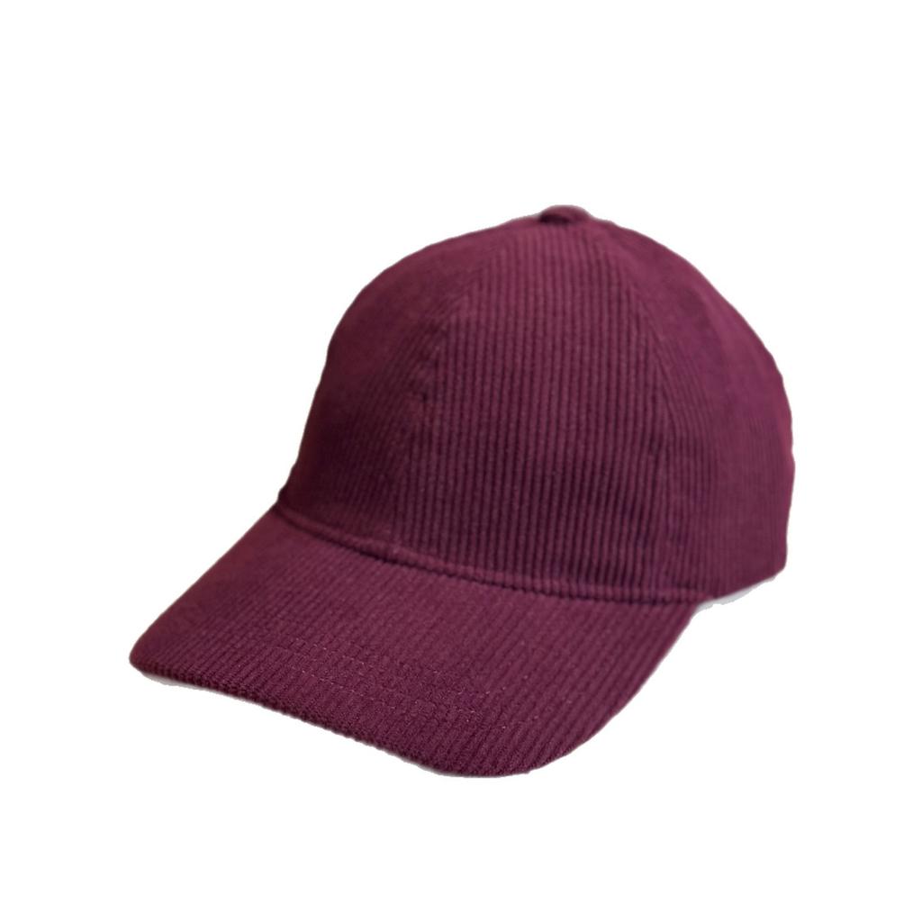 Korean-style winter corduroy baseball cap that makes the face look smaller, with a deeper and wider fit for larger faces, in Ankara red, suitable for