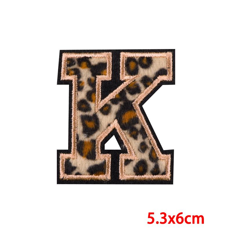 Leopard Print Letters Patch Iron On Patches For Clothing DIY Brand Name Patches On Clothes Fusible Patch For Clothes Stickers