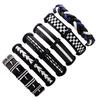 6 Pcs/Set Stylish Retro Punk Woven Bracelet Unisex Creative Multiple Layer Hand Chain