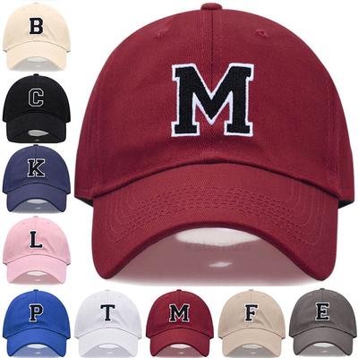 Initials Letters A-Z Embroidery Baseball Cap For Men and Women Soft Cotton Trendy Dad Hat Adjustable Size Dropshipping