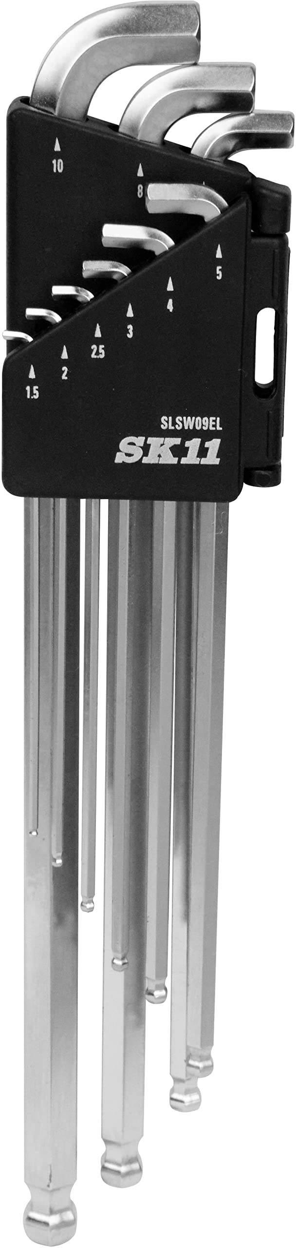

SK11 Short head hex wrench metric set of 9 tilt angle approximately 25 extra long SLSW09EL (SK11) set, size, pieces, degrees,