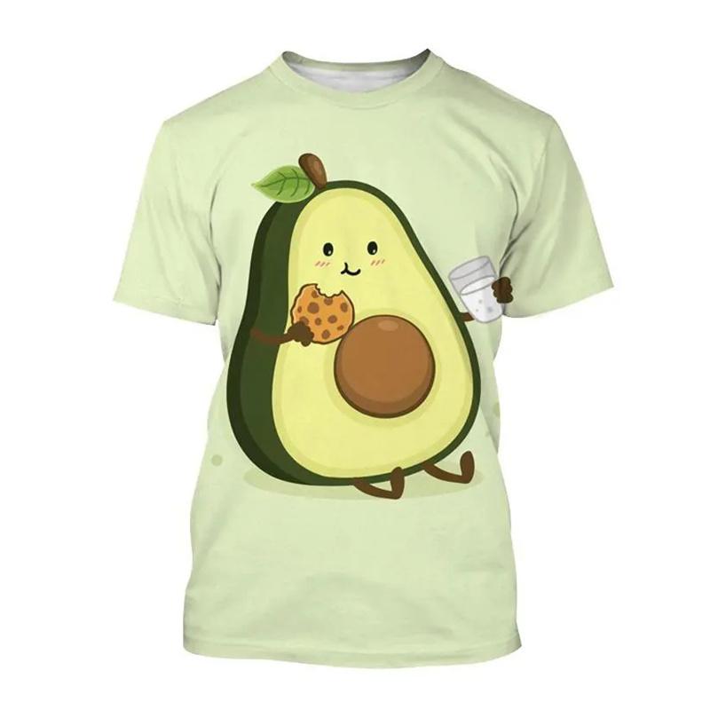 

Summer 3D Funny Fruit Avocado Printing T-shirts Round Neck Fashionable Casual Short Sleeved Men s and Women s Unisex T-shirts 6XL