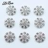 New 10Pcs 20MM Diamond Rhinestone Buttons Alloy Shank Base For DIY Sewing Accessories Handcraft Wedding Decorations