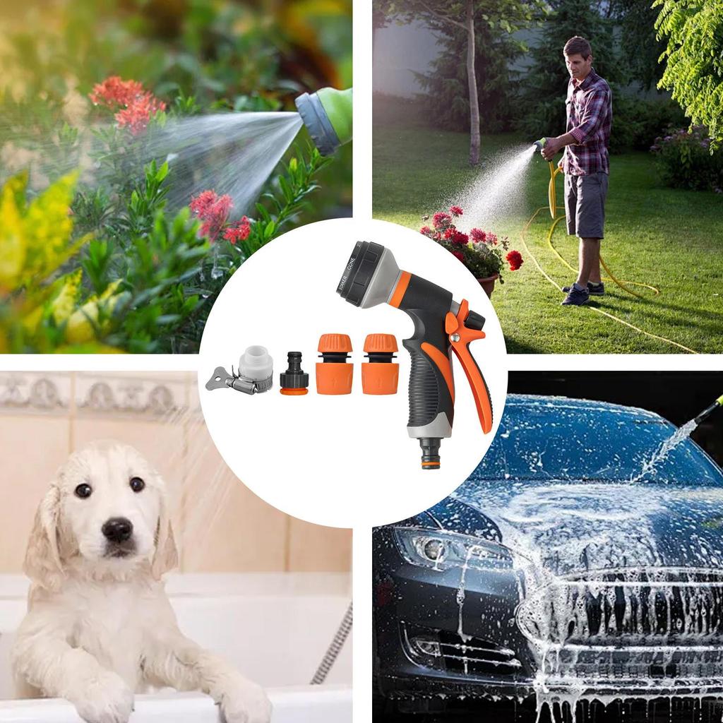 Garden Hose Nozzle Multi-Functional 8 Patterns Water Hose Sprayer Nozzle For Car Washing Pet Grooming Planting Pool Maintenance