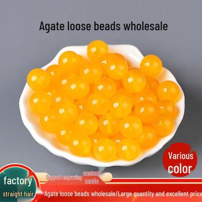 7A Grade Natural Yellow Agate Loose Beads for Handmade Jewelry & Accessories