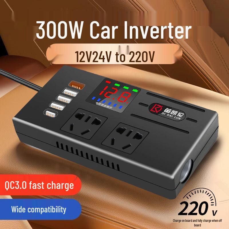 Leistungsstarker 12V/24V auf 220V Auto-Wechselrichter & Schnellladegerät für Limousine/LKW