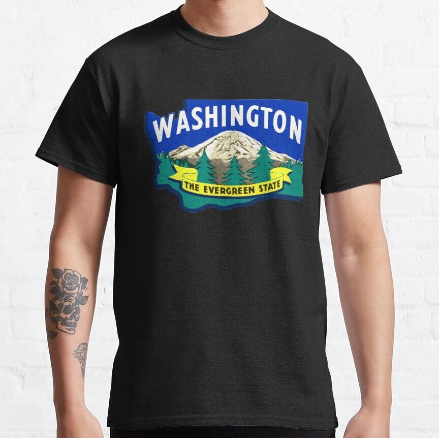 Vintage Washington State Decal Classic T-Shirt XXL