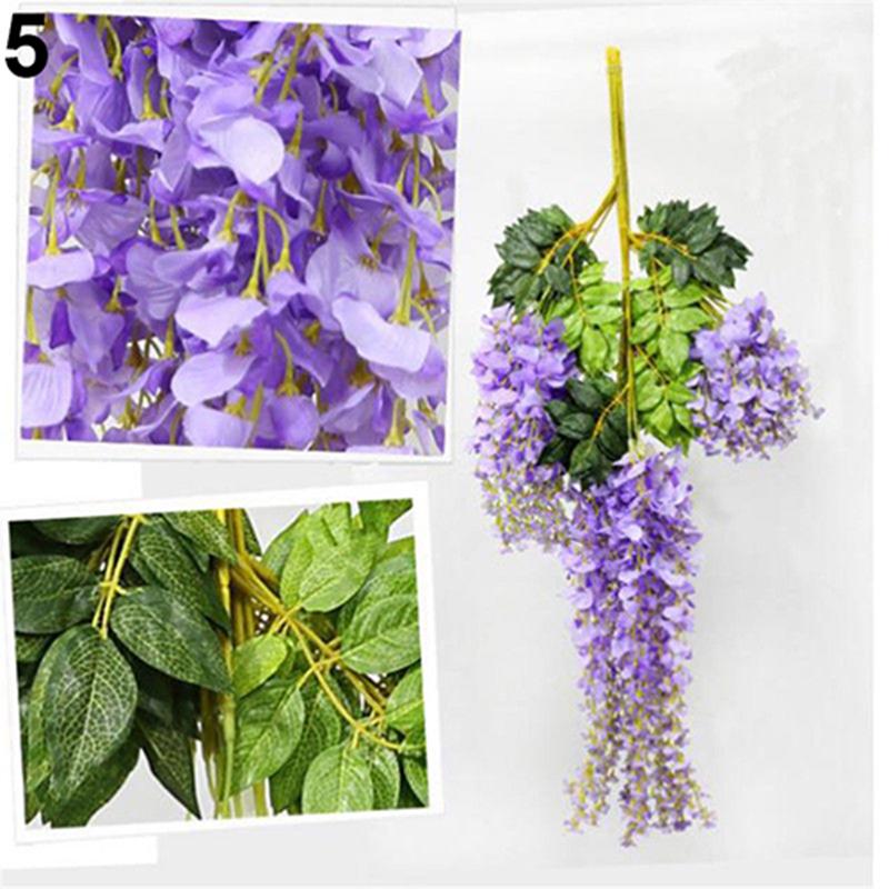 Artificial Wisteria Flowers Vine Silk Flower Wedding Garden Party Hanging Decor Live City Fashion Home Decor