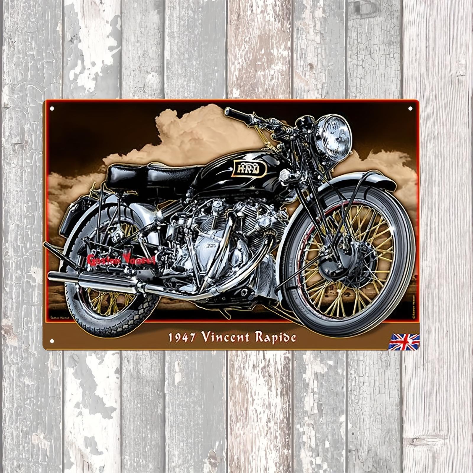

Vintage Motorcycle Tin Sign Classic Iron Wall Art with 1947 Vincent Rapide Design es IndoorOutdoor Decor for Home Garage aluminum 20x30cm