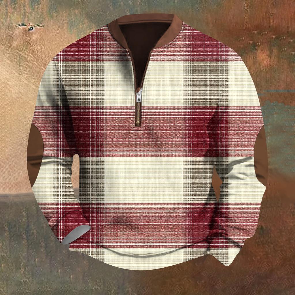 Męska bluza retro casual z nadrukiem gradientowym