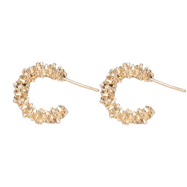 New Fashion Trend Unique Design Elegant Exquisite Irregular C Shape Earrings Female Jewelry Party Gift