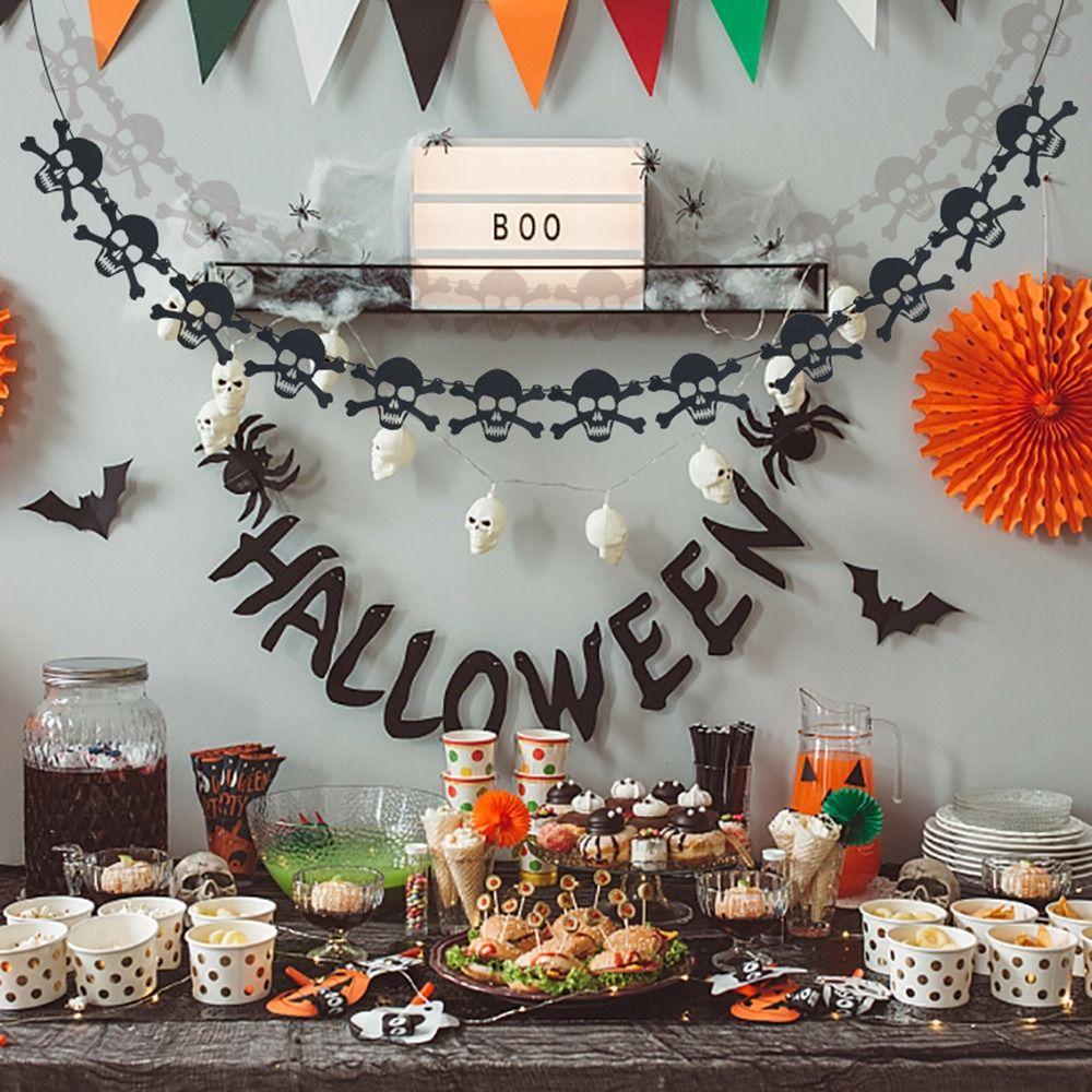 

3M Hallween Подвесная гирлянда Бумага Черная тыква Баннер Висящие флаги Хэллоуин