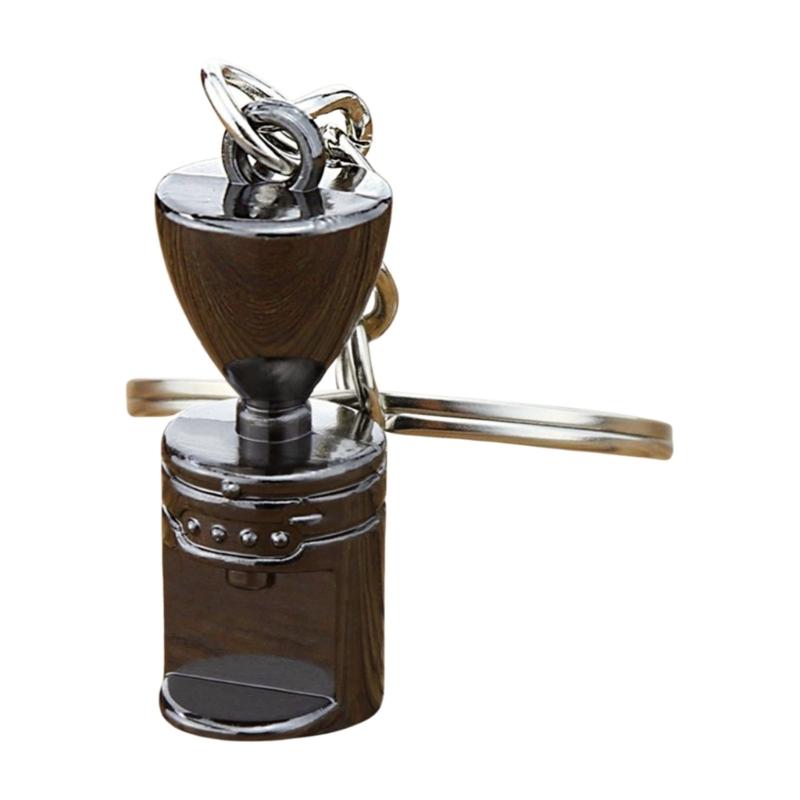 Unique Coffee Machine Filter Handle Keychain Fashion Metal Key Ornament Bag Charm Present for Coffee Aficionados