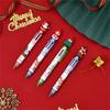 10Pcs Christmas Multicolored Pen 6 Color-in-1 Writing Pens Retractable Colored Ballpoint Pen for Color Coding Journaling