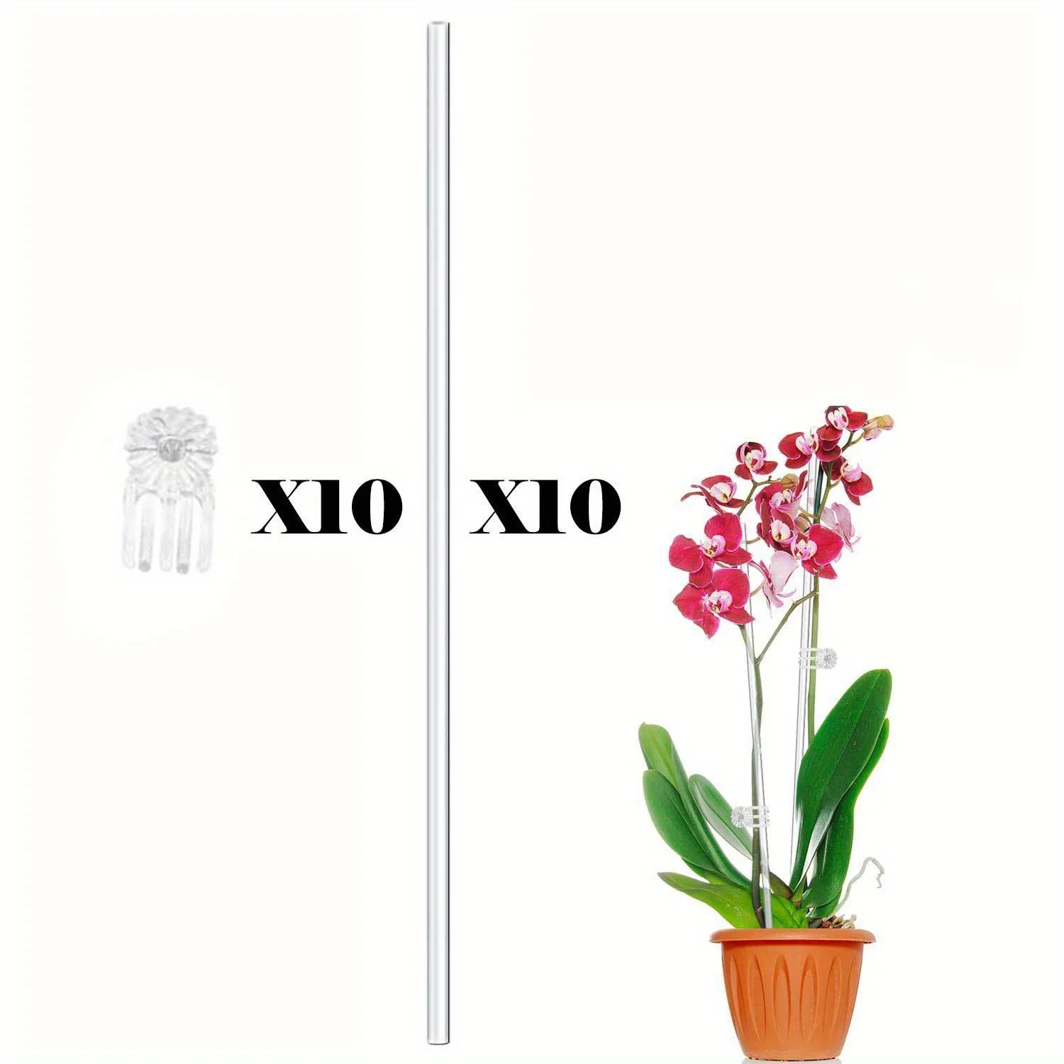 

A Top Quality 10 Transparent Plant Support Posts, Multi-functional Garden Posts for Orchids and Flowers, Indoor and Outdoor Use