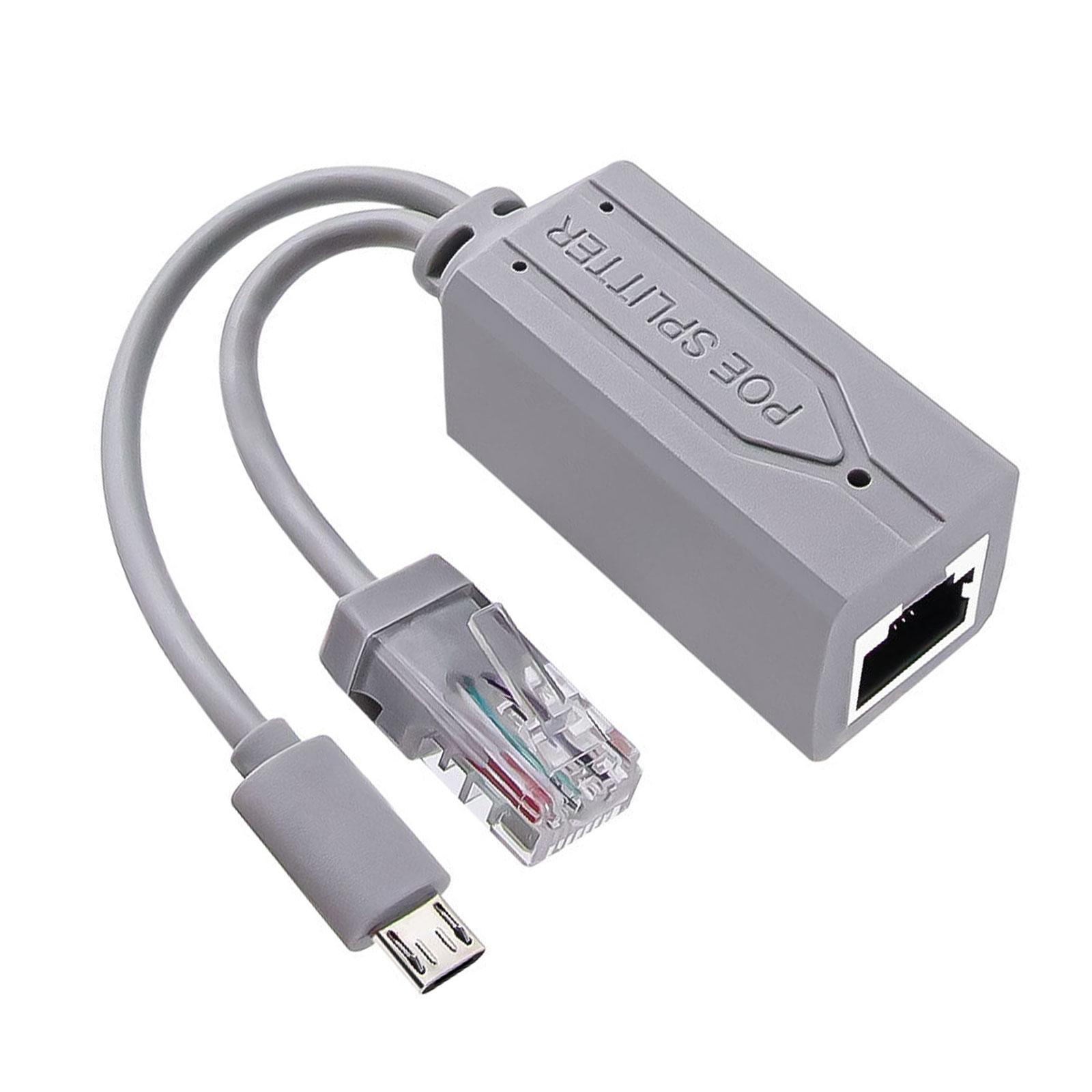 

IEEE802.3af Активний PoE-сплітер Micro USB Перетворює 48 В на 5 В Живлення Micro USB з портом RJ45 для IP-камер