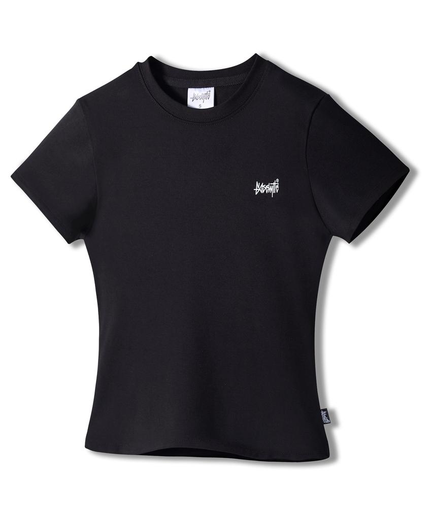 Yosemiti Small Logo Slim Fit Short Sleeve T-Shirt Black Yt-3Y17