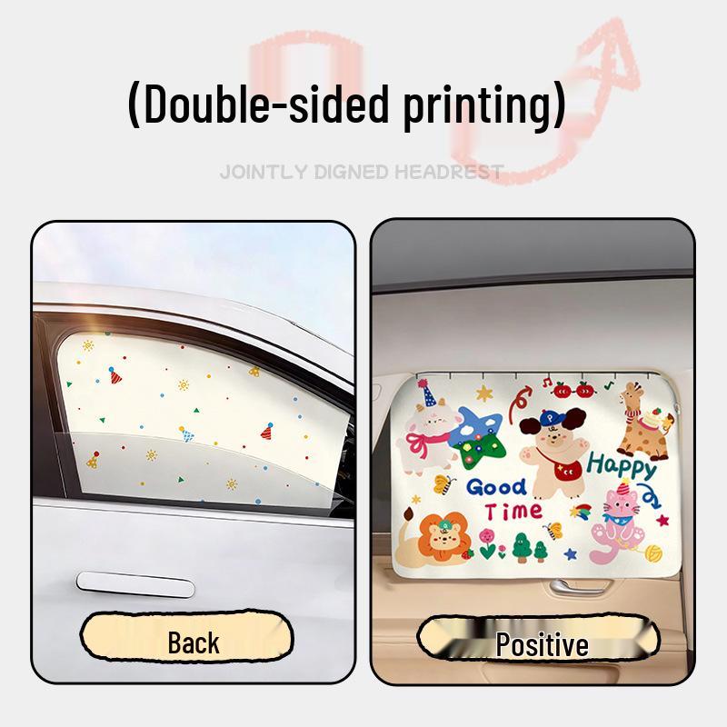Double-Sided UV Protection Car Sunshade Curtains for Side Windows