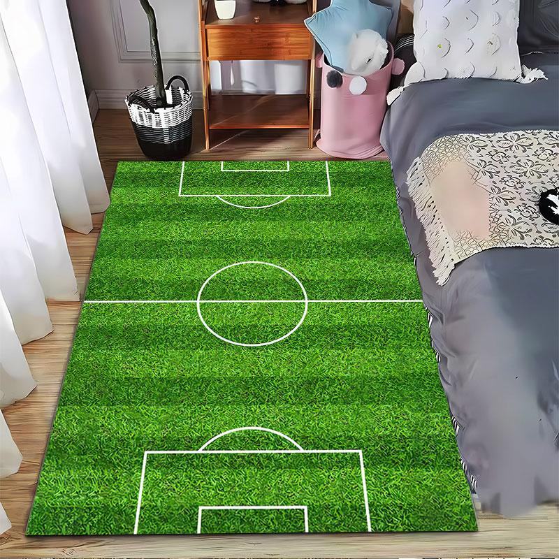 Soccer Field Pattern Carpet Suitable As a Non-slip Mat for the Living Room or Bedroom Sofa